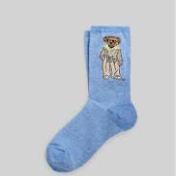 Polo Ralph Lauren Women's Polo Bear Trouser Socks Blue - Picture 8 of 8